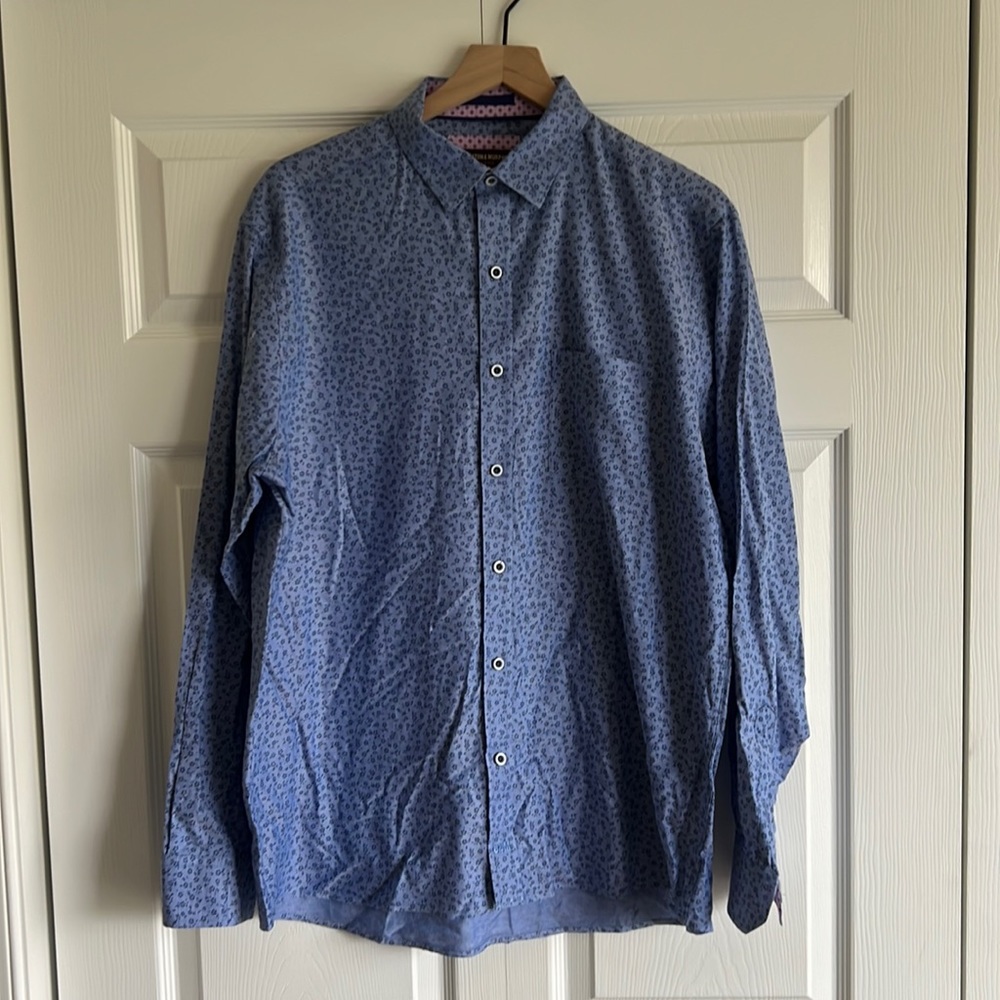Mens Johnston & Murphy long sleeve button front shirt